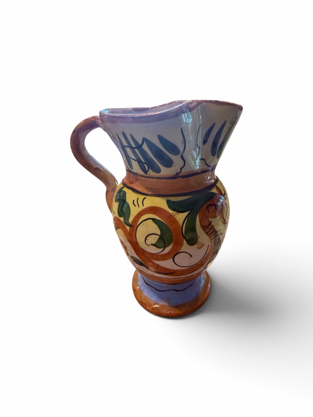 Vintage Mid-Century Italian Majolica
Hand-Painted Ceramic
Dragon Pitcher - 5.5"